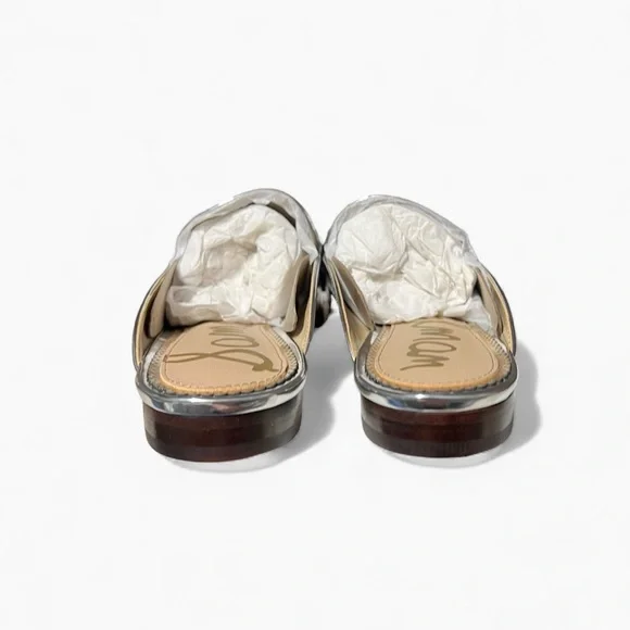 🌻NEW Sam Edelman Linnie Bit Mule Silver Leather Slip-On Loafer Mule Size 7 $150 - Picture 6 of 13